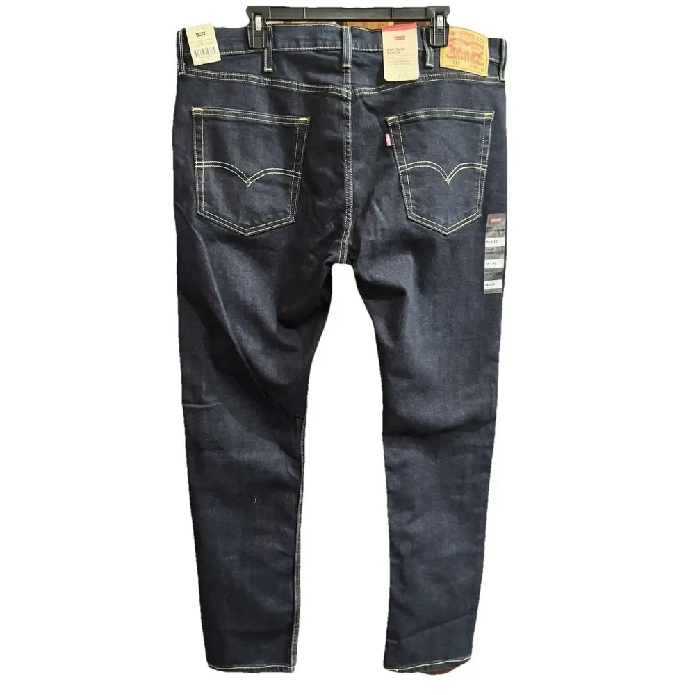 Levi’s 512 Men’s Slim Taper Jeans Dark Wash Stretch Denim 38x32 NWT
